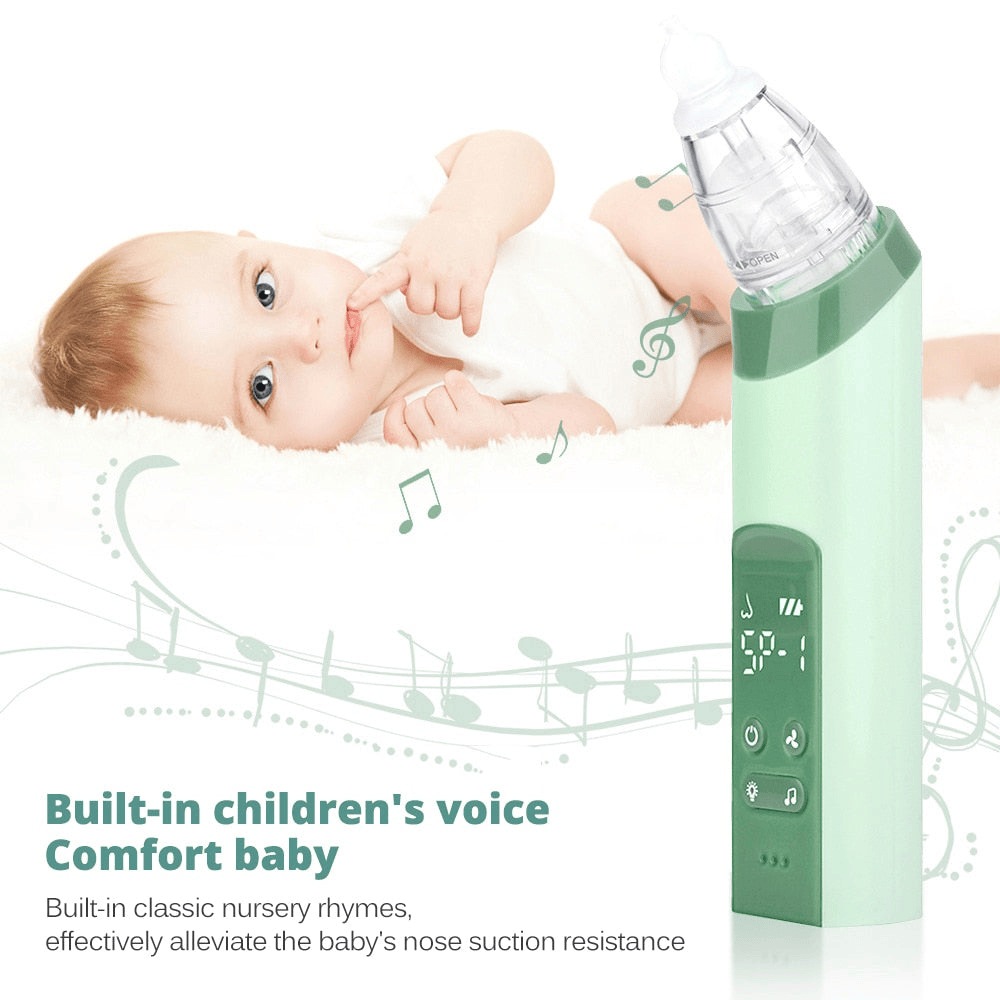 2 in 1 Green Electric Baby Nasal Aspirator